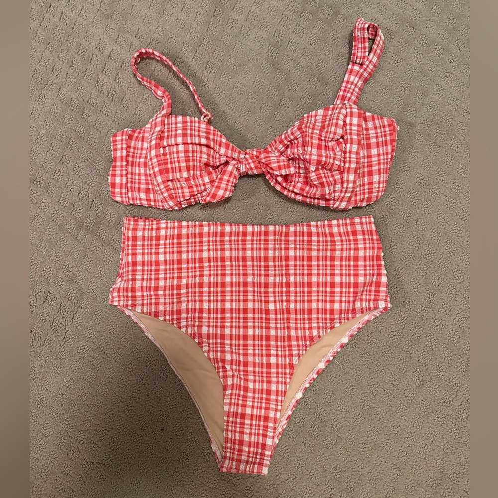 NWT Pink Retro High-Waisted Swim Suit